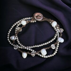 Multi chain freshwater pearl bracelet